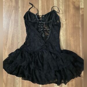 Gothic / Cabaret Black Lace-Up Women's Corset Dress